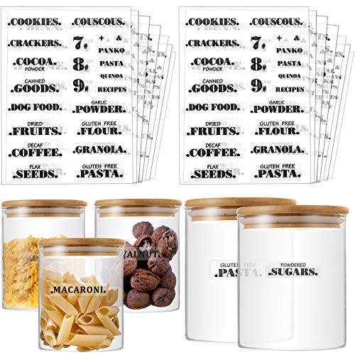 Outus 306 Pieces Small Pantry Labels, Preprinted Farmhouse Definitions Pantry Stickers Label Clear Water-Resistant for Kitchen Food Jar Container Label, Include 44 Blank Sticker Labels