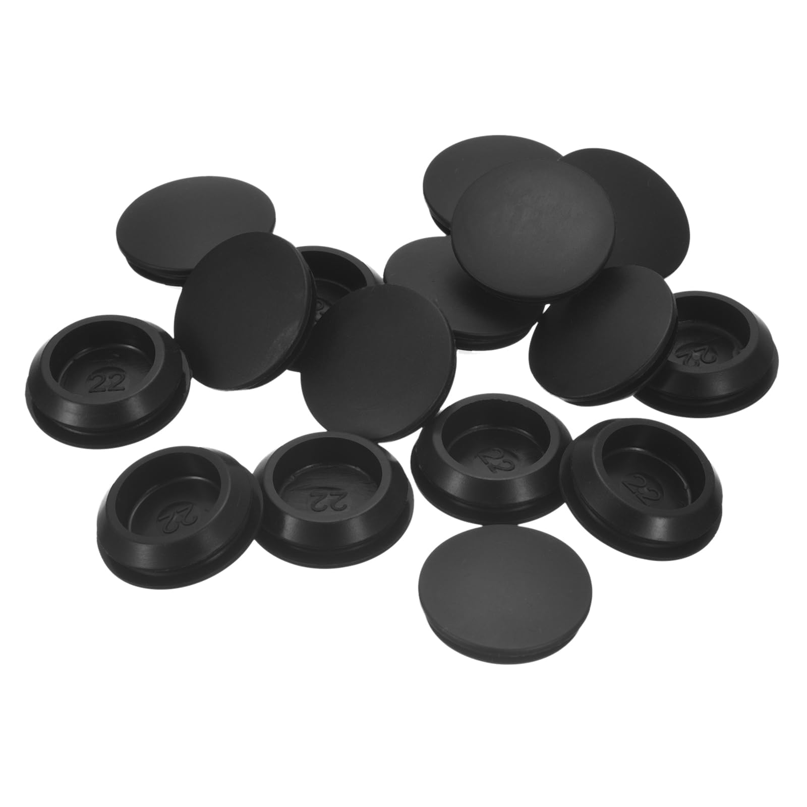 TA-VIGOR 16Pcs Silicone Snap in Locking Hole Plugs, Rubber Panel Seal Cover Flush Type Panel Round for 22-24mm Hole