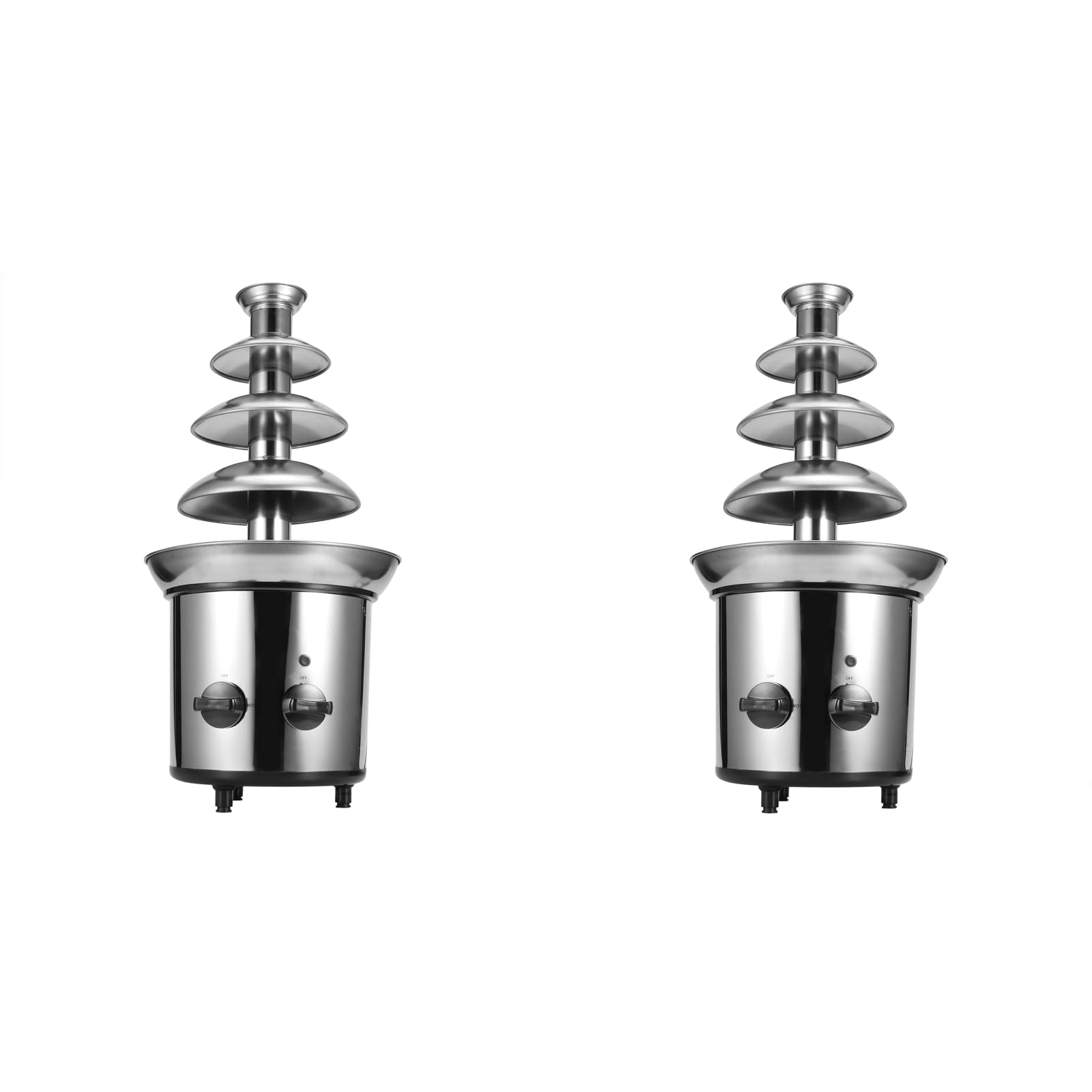 2Pcs 4 Layer Electric Chocolate Fountain with Selected Food Grade Stainless Steel, for Enjoying Delicious Chocolate with Friends and Family