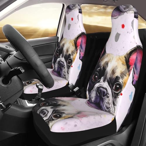 Housses de siège auto bouledogue français universelles pour voiture et SUV