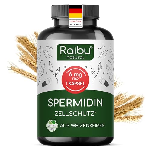 Raibu Spermidin Kapseln hochdosiert - 6 mg Spermidin pro Kapsel - Aus...