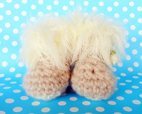 Furry Booties for Baby, Baby Crib Shoes, Crochet Newborn Boots