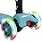 ChromeWheels Foldable Scooters for Kids, Deluxe Kick Scooter 4 Adjustable Height 132lbs Weight Limit 3 Wheel, Lean to Steer LED Light Up Wheels, Best Gifts for Girls Boys Age 3-12 Year Old, Aqua