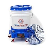 Grit Guard 5 Gallon Washing System | Includes 5 Gallon Bucket, Grit Guard, Bucket Dolly, and Gamma Seal Lid | for Car Wash and Detailing | Blue