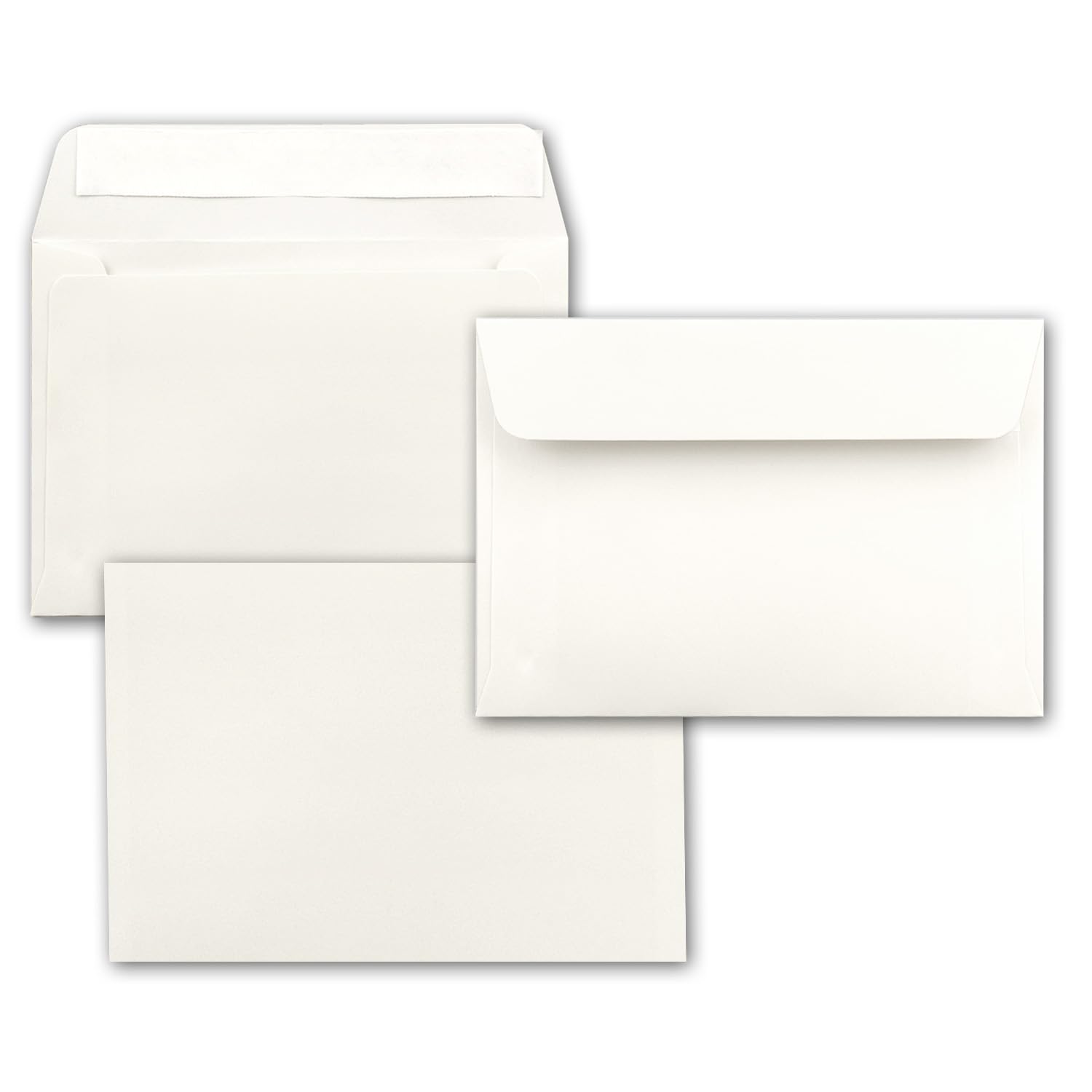 Briefumschläge in Creme - 250 Stück - Kuverts in DIN B6 Format 125 x 185 mm - 120 Gramm pro m² - Größer als DIN B6 für besonders dicke Faltkarten - Haftklebung - ideal für Weihnachten und Einladungen