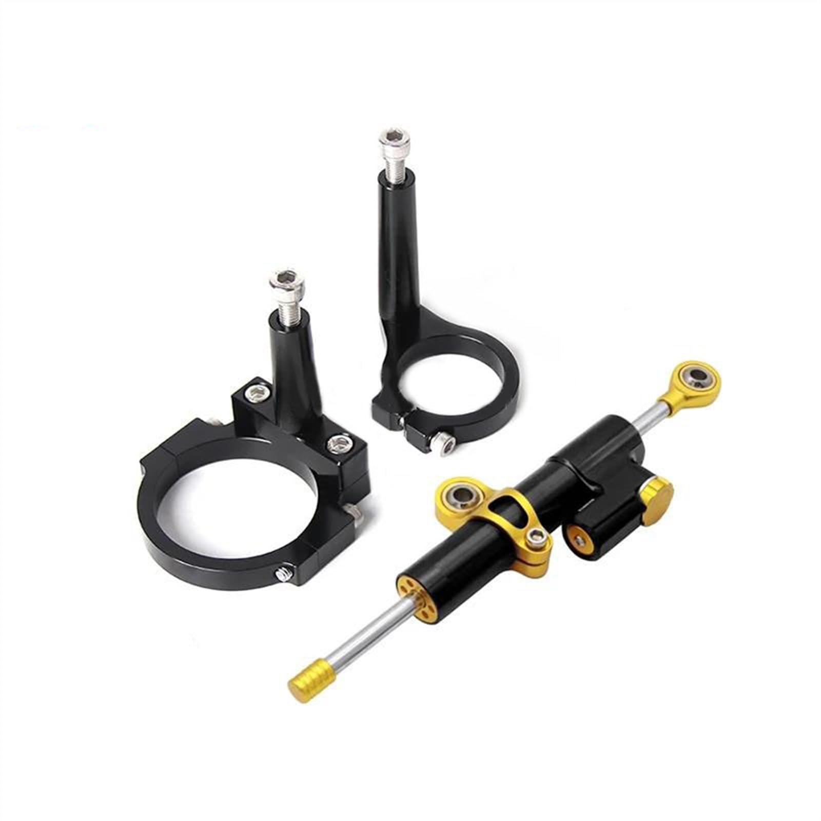Lenkungsdämpfer Für Kawasaki Ninja ZX-4RR 2023-2024 CNC-Aluminium-Montagesatz Für Motorrad-Lenkungsdämpferstabilisator(Black-Gold)