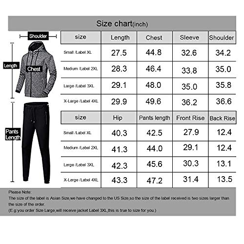 GEEK LIGHTING Men's Athletic Tracksuit Set, 2 Piece Jacket & Pants Sports Casual Running Jogging Sweatsuit (Blue, Medium) - Thumbnail 6