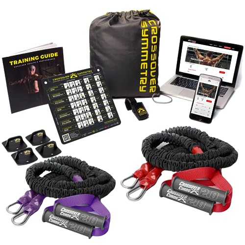 Crossover Symmetry Shoulder System Includes Two Sets of Resistance Bands Attachments Training Guide Exercise Chart Online Workouts for Home Fitness Rehab Rotator Cuff Exercises (Athletic, Wall Mounts)