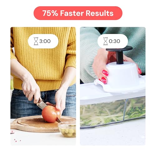 Fullstar Mandoline Slicer for Kitchen - Vegetable Chopper, Onion Potato Food Veggie Fruit Slicer and Cutter with Container, Kitchen Gadgets & Accessories, Home Essentials (6-in-1, White/Black)