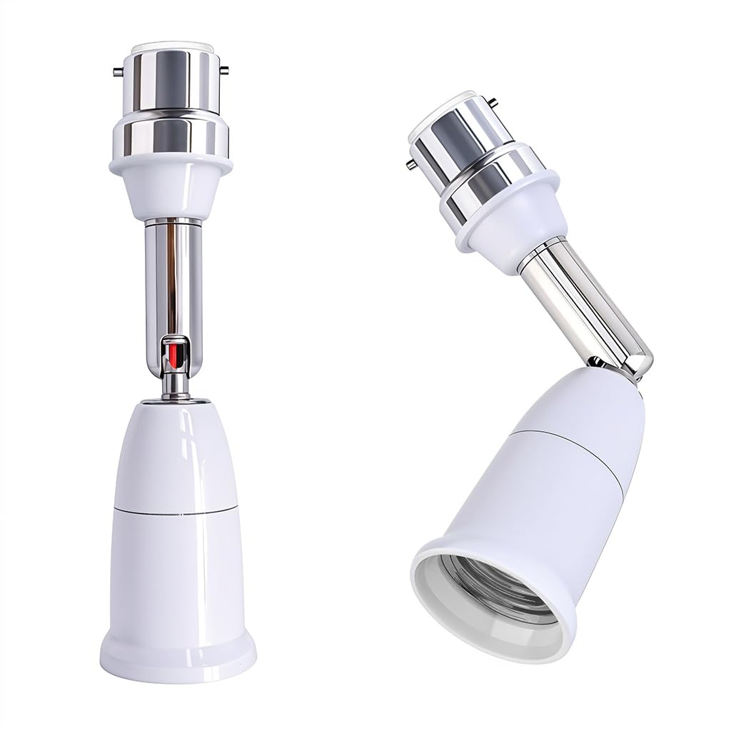 ELEPHANTBOAT® B22 to E27 Light Socket Converter Extender,Flexible 360° Rotatable Adapter for B22 to E27 Bulb,Bulb Lamp Holder Extender Holder Socket Fit for LED CFL Halogen-image-31