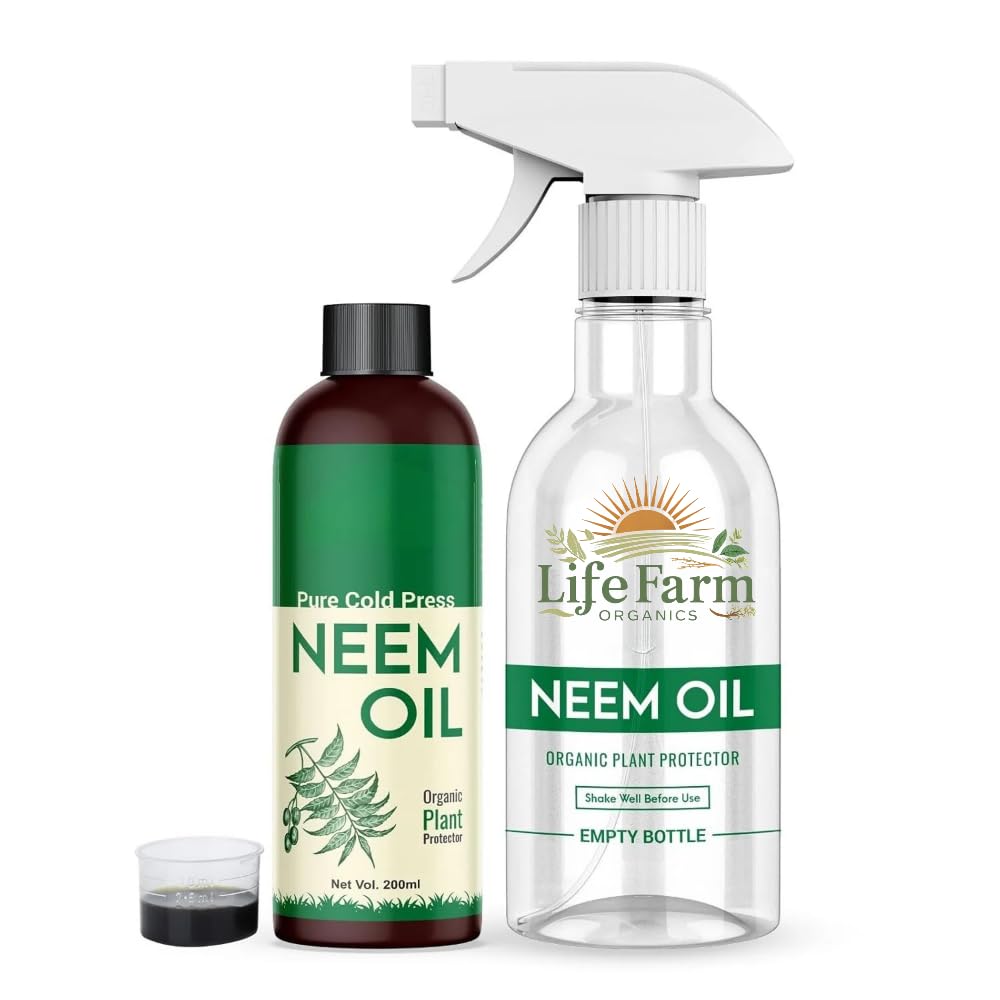 Life Farm Organics Neem Oil for Plants – 200ml Organic Insecticide & Fungicide, with Spray Bottle for Garden & Indoor Plant Care (B0DGJ33YLM) Amazon Price History, Amazon Price Tracker