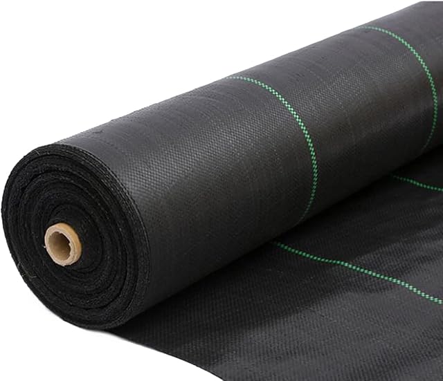 Nisorpa 2Mx100M Weed Control Membrane Heavy Duty Weed Barrier Fabric Ground Cover Membrane for Landscaping Driveway Gravel Artificial Grass Lawn Water Permeable Tearproof Black 1Pack
