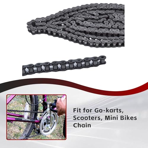 Image of findmall 40 Roller Chain 10 Feet with 2 Connecting Links Fit for Go Kart and Mini Bike (Pack of 2)