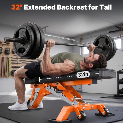 Image of YOLEO Commercial Adjustable Weight Bench 2315LB ASTM Certified - 80% Pre-Assembled Heavy Duty Workout Bench for Home Gym