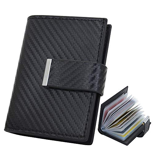 Tarjetero Cartera Crédito,Tarjeta de Credito RFID Monedero Tarjetero,Tarjeteros para Tarjetas de Credito Mujer Hombre Piel Carteras de Mujer Hombre (Negro#1) Cover