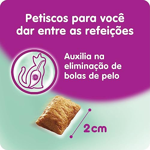 Whiskas Temptations - Petisco Anti Bola de Pelo Para Gatos, Adultos, 40g