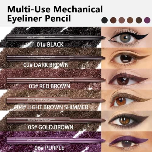 Kaely Red Brown Gel Eyeliner,Smooth Eye Liner Waterproof Smudge Proof,Multi-Use Pencil Eyeliner,Built In Sharpener,Longwearing Eye Makeup,Vegan,Delineador De Ojos Contra El Agua,03 thumb #4