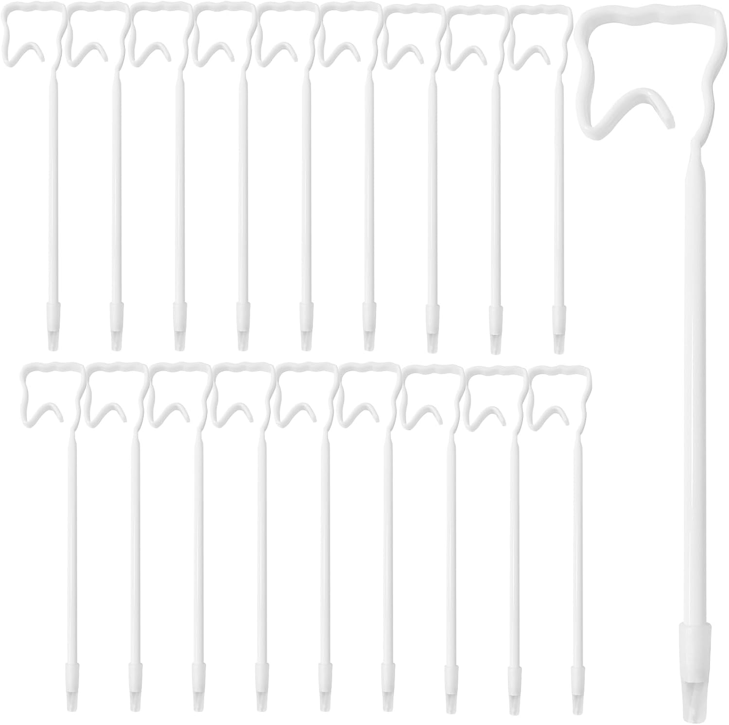 12 Pack White Tooth-Shaped Ballpoint Pens, 0.5mm Black Gel Ink, Perfect Gifts for Dental Professionals, Novelty Office Giveaways, School and Office Supplies, Dental Hygiene Education Tools