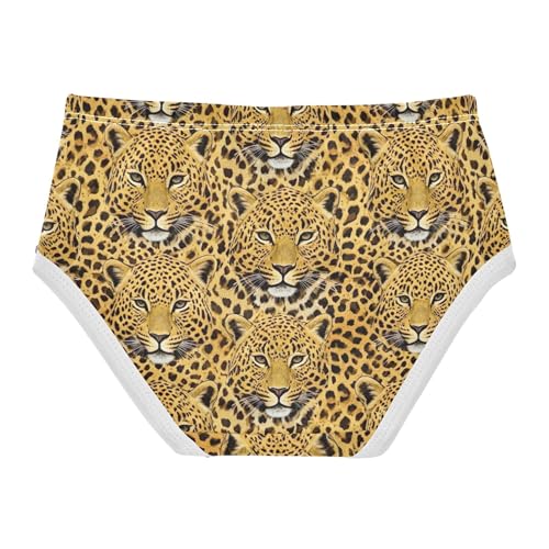Cotton Girls Underwear Toddler Leopard Spotted Yellow Panties for Girl Print Undies Kids Briefs 2t2