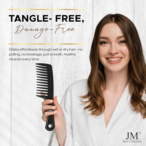 Peine de Dientes Anchos para Cabello Rizado Negro miniatura 4