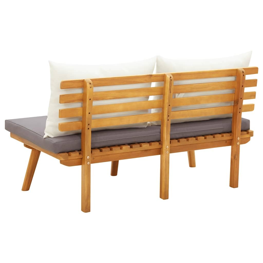Repose pied de jardin avec coussin 60x60x29 cm Bois d acacia