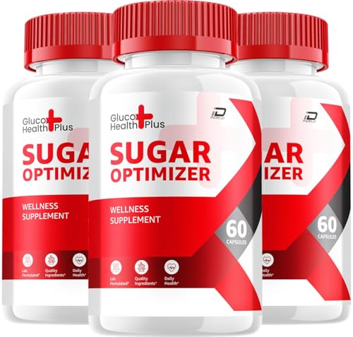 Gluco Health Plus Capsules – GlucoHealth Plus Sugar Optimizer Advanced Supplement, All Natural Formula to Maintain Healthy Levels, Maximum Strength, GlucoHealthPlus Reviews (3 Pack - 180 Capsules)