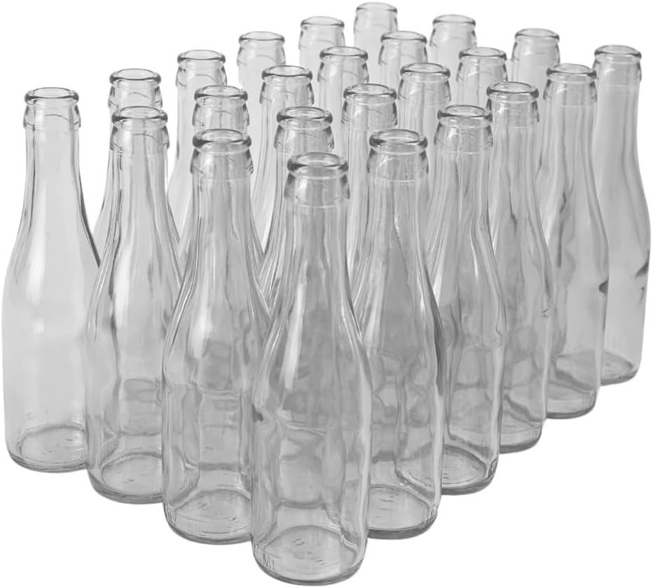 FastRack - Clear Champagne Bottles 187 ml 24 Pack | 187ml Clear Flint Stretch Empty Glass Wine Bottles for Drinks - NO CAPS INCLUDED