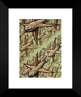 Depth 20x24 Framed Art Print by M.C. Escher