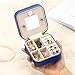 TRODANCE Jewelry Travel Case with Mirror,Small Travel Jewelry Organizer, Portable Jewelry Box Travel Mini Organizer Portable Display Storage Box For Rings Earrings Necklaces (NavyBlue)