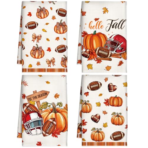 Fall Dish Towels for Kitchen, Fall Kitchen Towels Set of 4, Autum...