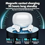 Wireless Earbuds, Bluetooth Headphones 5.3 HiFi Stereo, Wireless Earphones with ENC Noise Cancelling Mic, LED Digital Display in Ear Buds White - Image 3