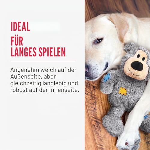 KONG – Wild Knots Bear – Innere Geknotete Seile und Minimale Füllung für Weniger Unordnung (Farbvar.) – Für Mittelgroße/Große Hunde