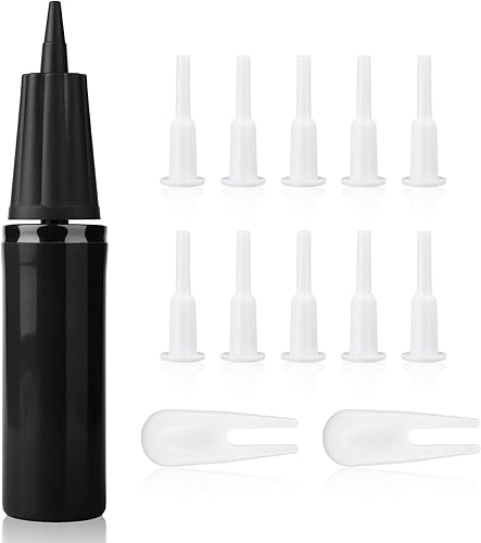 Kits de bomba de bola de ejercicio, bomba de aire manual para pelota inflable con 10 tapones cortos y 2 extractores de enchufes, accesorios de bomba