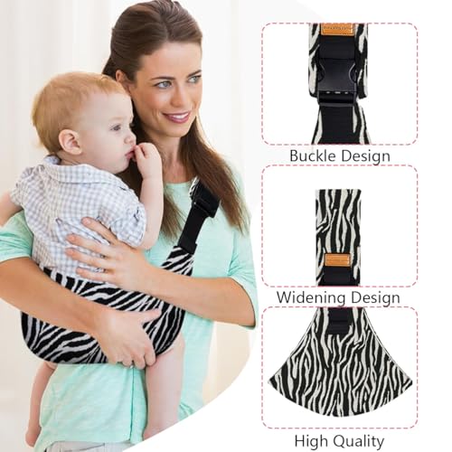 Image of Baby Carrier for 6 Months to 36 Months Baby, Front Facing Baby Carrier with Adjustable Straps, Comfortable Baby Sling Carrier for Daily Walks and Outdoor Activities, Zebra Print Design