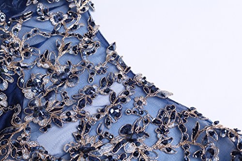 image for Meier Women's Illusion Long Sleeve Embroidery Prom Formal Dress (6, Na