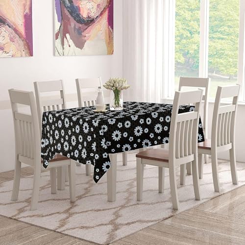 Image of Dakshya Industries PVC Waterproof Withoutlace Dining Table Cover (Size - 54X78 Inch) Rectangle 6 Seater Heat Rasistant Table Cloth (T22)