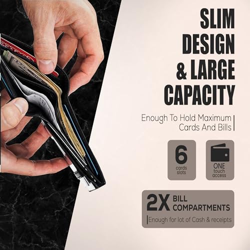 Yolo Jackets Mens Black Leather Wallet - Fathers Day Wallet Gift for Dad Husband Him Men - Bifold Real Stylish Leather Wallet For Men Western - Genuine Front Pocket Slim Wallet For Men4