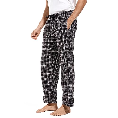 DG Hill 1Pack or 3Pack Mens PJ Pajama Pants Bottoms Fleece Lounge Pants Sleepwear Plaid PJs with Pockets Microfleece