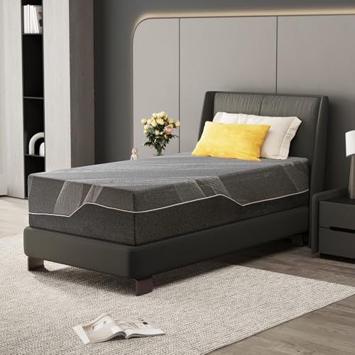 Dyonery Twin XL Size Mattress, 14 Inch Gel Memory Foam, Cooling & Back Pain Relief, CertiPUR-US Certified, Fiberglass Free, Foam Made in USA, Medium