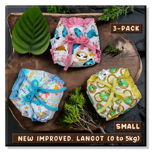 Image of kids need Advance langots for new born 0-6 months, Pack of 3 Small langot super soft cotton cloth nappies for new born baby essentials, Reusable washable nappy L1S