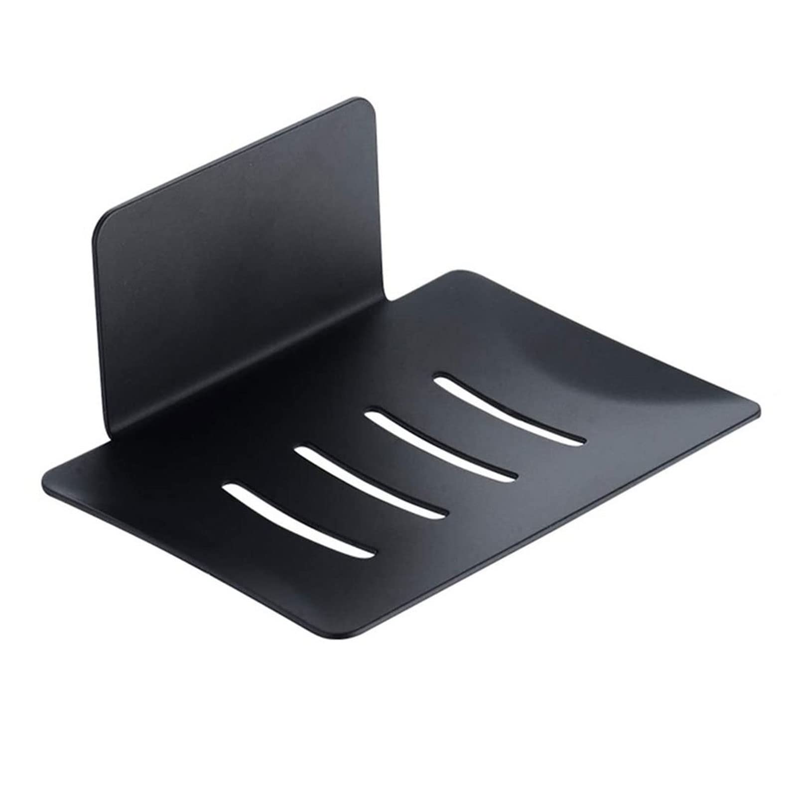 Soap dish, Punch-free aluminum Soap Dish Holder Wall Mounted Sponge For Organizer Metal Holde(Schwarz)