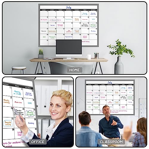 Large Dry Erase Calendar for Wall, Undated 1 Month Wall Calendar, 40\" x 28\" Erasable & Reusable Laminated Calendar, 10 Round Stickers, Great Layout Wall Calendar Monthly for Home Office School