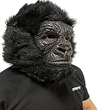 EnergyPower ゴリラマスク 業務用 ハロウィン・パーティー 超リアルフルフェイスマスク かわいいです！ 爆笑 ファンシー アニマル サファリパーク びっくり 動物 ウィッグ お面 仮面 かぶりもの cosplay 変身 変装 Halloweenグッズ コスプレ衣装 クリスマス 仮装大会 学園祭 文化祭 イベント お化け屋敷 お祭り 妖怪 モンスター 怪物 ホラー ジョークアイテム (ゴリラ [黒])