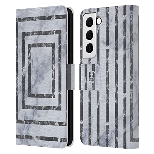 Étui Samsung Galaxy S22 5G avec fentes cartes et motif marbre géométrique