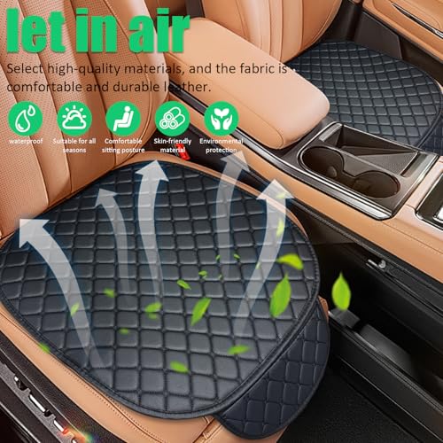 Plstod Sitzkissen Auto, 2 Stück Sitzauflage Auto Vordersitze, Stilvolle Car Seat Cover Vordersitze, wasserdichte, Anti Rutsch Autokissen, Atmungsaktiv, Universal