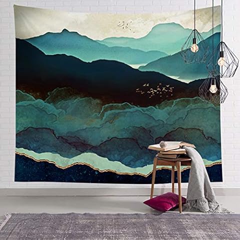 Proumhang Wall Tapestry Wall Hanging Psychedelic Nature Landscape Tapestry Digital Printing Wall Hanging Tapestry Bedding Peach Skin Soft Tapestry Bedroom Living Room 52"*59"(130cm*150cm) Style 14 Cover