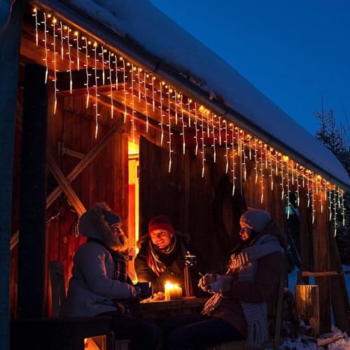 Luces solares de gotas de hielo de 4m para decoración navideña exterior 6