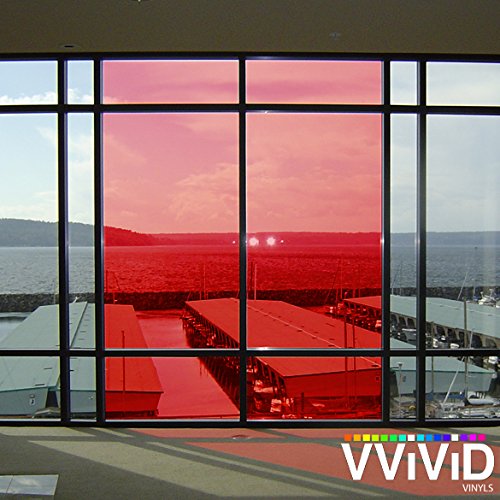 Image of VViViD Transparent Colorful Vinyl Window Tinting Sheets (10ft x 5ft, Red)