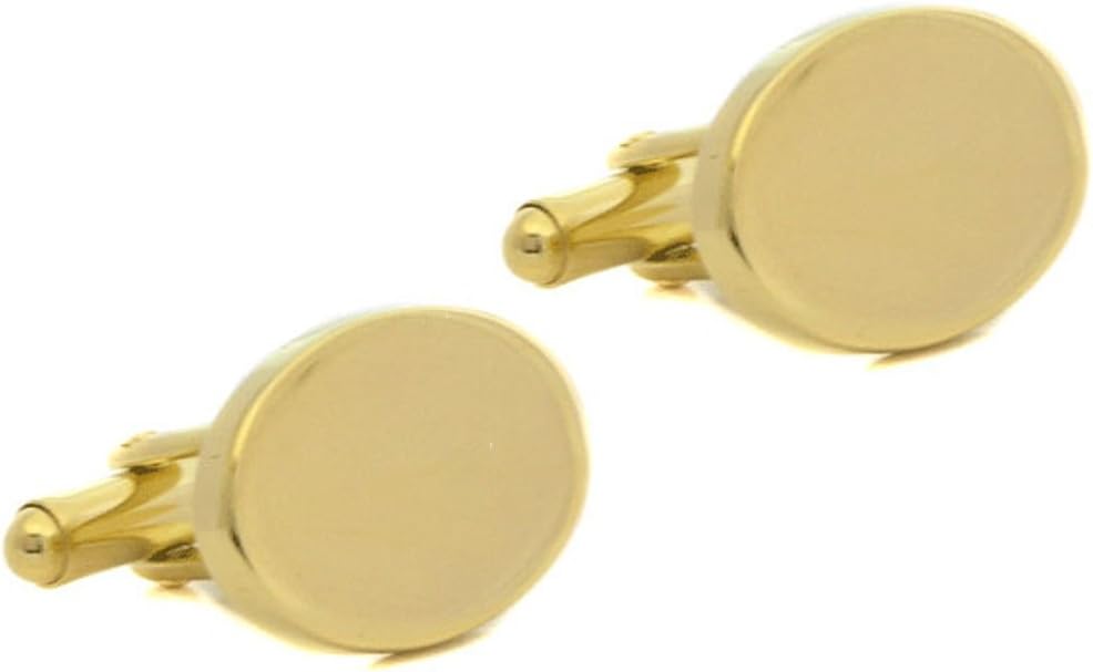 18KT Gold Plating Over Sterling Silver Oval Cufflinks