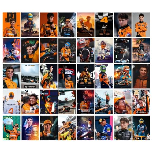 Image of Lando Norris Poster (Set of 40) | F1 Lando Norris Mini Posters (15 x10 cm) | McLaren F1 Poster Lando Norris Posters for Wall, Bedroom, Living room | Formula One Posters | Glue Dots Included (A 023)